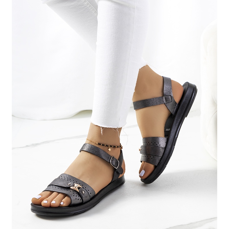 Sandalias mujer Lehti negras negro 1