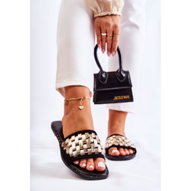 S.Barski Pantuflas De Mujer De Piel Con Tacón Plano Negro Hollis 1