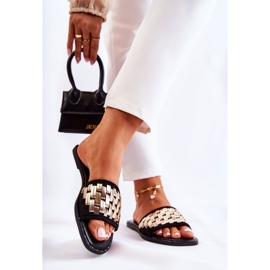 S.Barski Pantuflas De Mujer De Piel Con Tacón Plano Negro Hollis 2