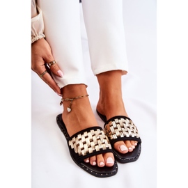 S.Barski Pantuflas De Mujer De Piel Con Tacón Plano Negro Hollis 4