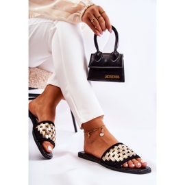 S.Barski Pantuflas De Mujer De Piel Con Tacón Plano Negro Hollis 5