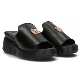 Zapatillas de piel Filippo DK3596/22 Bk negro 1