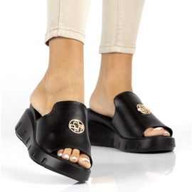 Zapatillas de piel Filippo DK3596/22 Bk negro 4