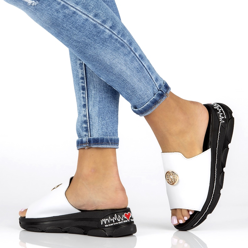 Zapatillas de cuero Filippo DK3872 / 22 Wh blanco 8