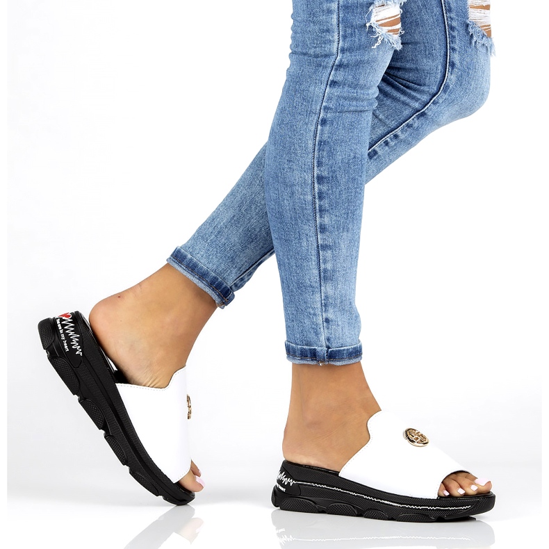 Zapatillas de cuero Filippo DK3872 / 22 Wh blanco 7