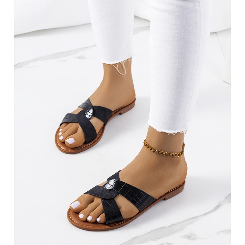 Babuchas negras elegantes Dinka negro 1