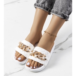 Pantuflas Anandi acolchadas blancas blanco 1