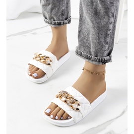 Pantuflas Anandi acolchadas blancas blanco 2