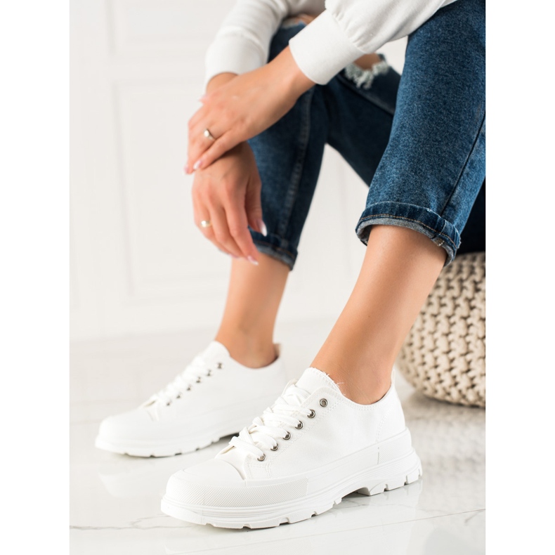 TRENDI Zapatillas blancas de moda blanco 1