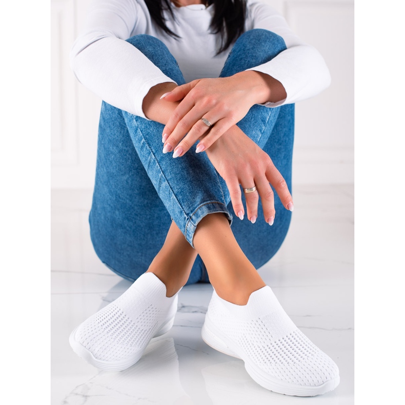 Calzado deportivo sin cordones blanco 2