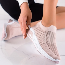 DK Cómodos zapatos deportivos sin cordones rosa 1