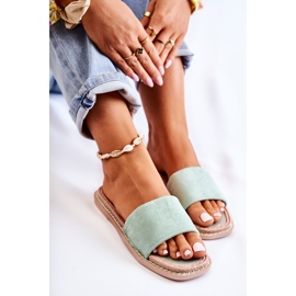 FJ1 Pantuflas Mujer Ante Verde Atardecer 3