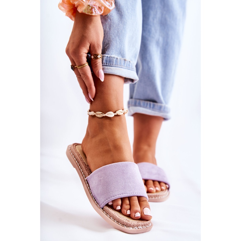 FJ1 Pantuflas Mujer Ante Morado Atardecer púrpura 1