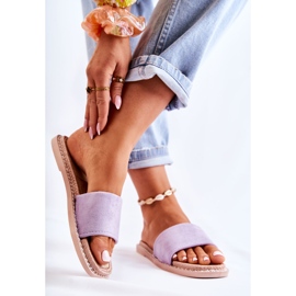 FJ1 Pantuflas Mujer Ante Morado Atardecer violeta 2