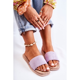 FJ1 Pantuflas Mujer Ante Morado Atardecer violeta 3