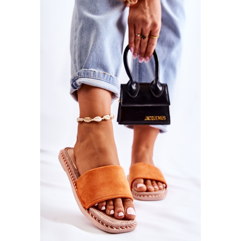 FJ1 Pantuflas Mujer Ante Naranja Atardecer 1