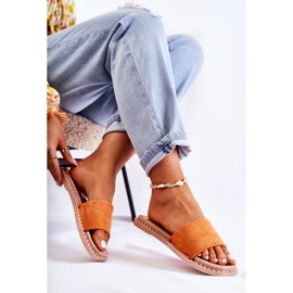 FJ1 Pantuflas Mujer Ante Naranja Atardecer 4