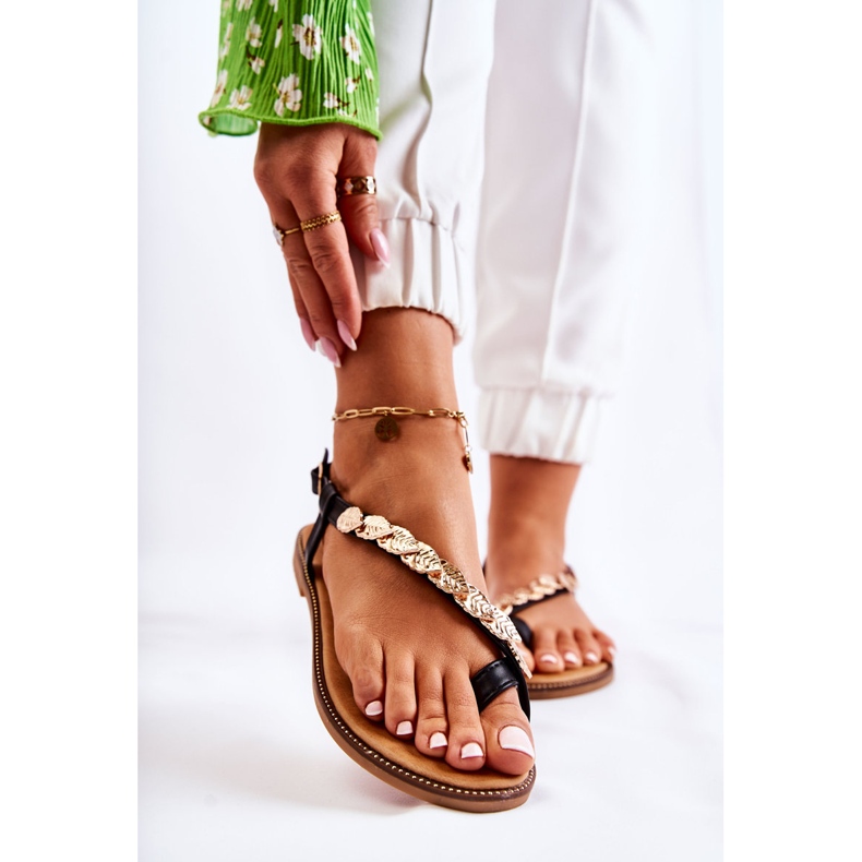 FJ1 Sandalias De Mujer Con Adornos En El Cinturón Negras Alamis negro 1