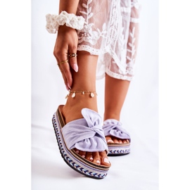 FJ1 Pantuflas De Mujer En Una Plataforma Masiva Violeta Terisa púrpura 1