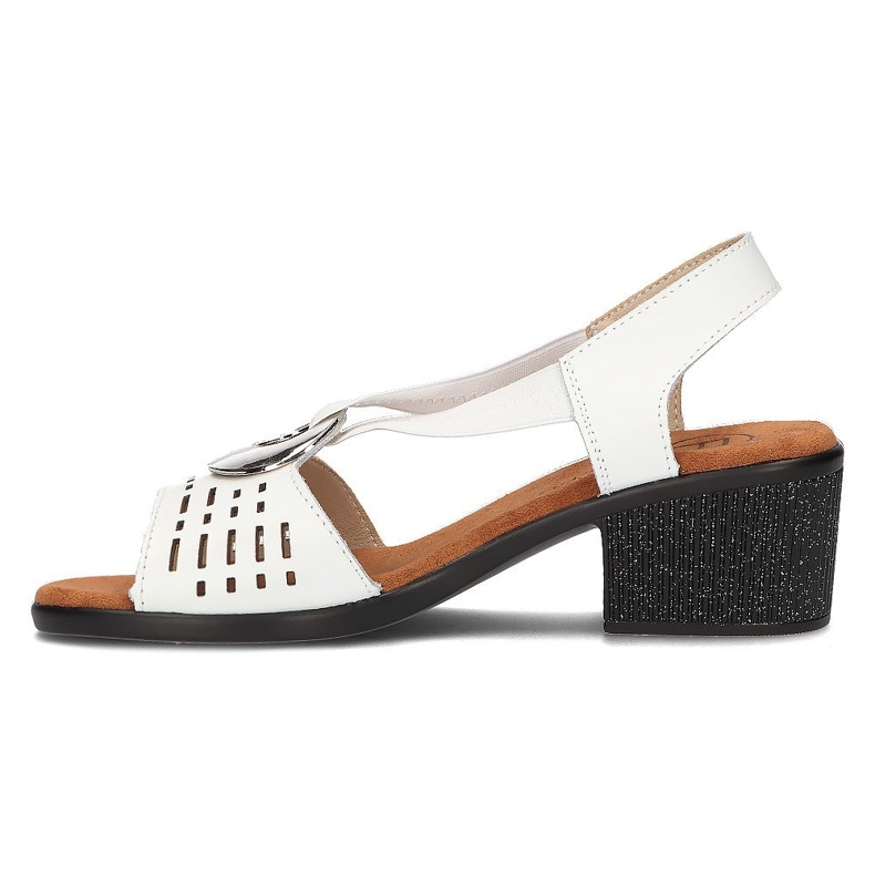 Sandalias abiertas de cuero con Filippo DS2308/22 Decoración blanca blanco 3