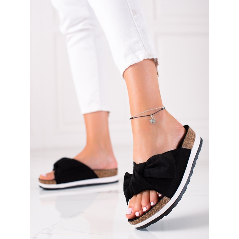 Marquiz Zapatillas en la plataforma con lazo negro 1