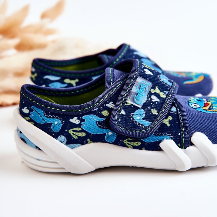 BEFADO S.A. Zapatos Pantuflas Befado Velcro Dinosaurio 273X341 Azul Marino 2