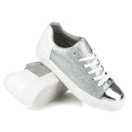 Kylie Deportivas con cordones y purpurina gris 4