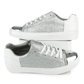 Kylie Deportivas con cordones y purpurina gris 1