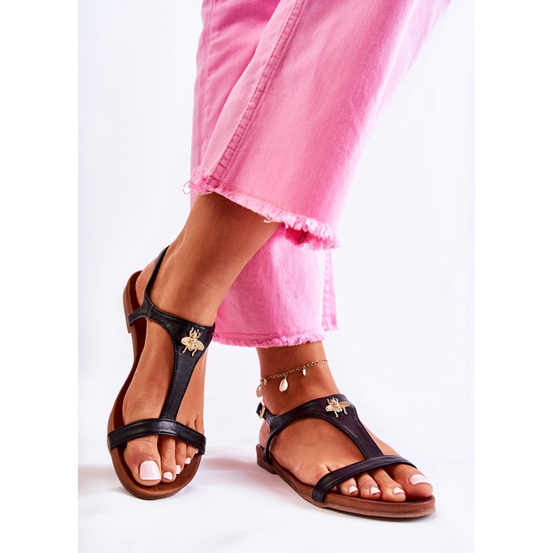 S.Barski Cómodas Sandalias De Mujer Con Adorno De Sabrina Negra negro 2