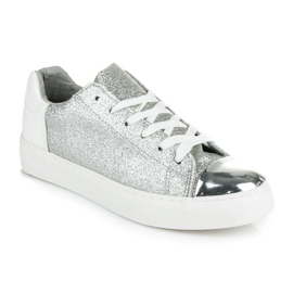 Kylie Deportivas con cordones y purpurina gris 2