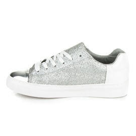 Kylie Deportivas con cordones y purpurina gris 3