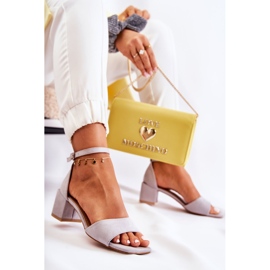 PS1 Sandalias Mujer Ante Tacón Alto Gris Luciana 6