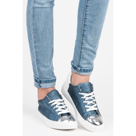 Kylie Deportivas con cordones y purpurina azul 4