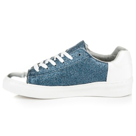 Kylie Deportivas con cordones y purpurina azul 2