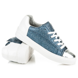 Kylie Deportivas con cordones y purpurina azul 3