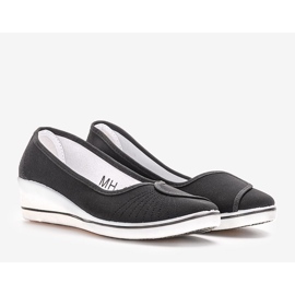 Zapatillas negras de tacón de cuña Denison negro 1 Zapatillas negras de tacón de cuña Denison negro 1