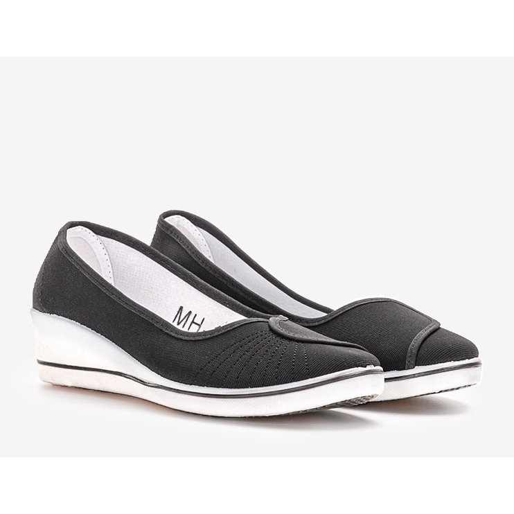 Zapatillas negras de tacón de cuña Denison negro 1 Zapatillas negras de tacón de cuña Denison negro 1