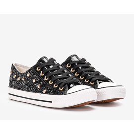 Zapatillas Kirst con purpurina en negro 1