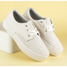 Kylie Zapatillas caladas en la plataforma. blanco 2