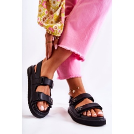 S.Barski Sandalias De Mujer Con Adorno Elly Negro 6