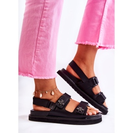 S.Barski Sandalias De Mujer Con Adorno Elly Negro 7