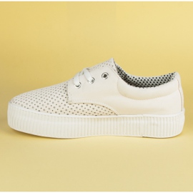 Kylie Zapatillas caladas en la plataforma. blanco 4