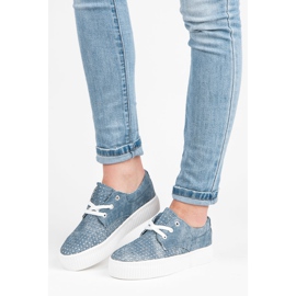 Kylie Zapatillas caladas en la plataforma. azul 2
