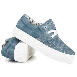 Kylie Zapatillas caladas en la plataforma. azul 5