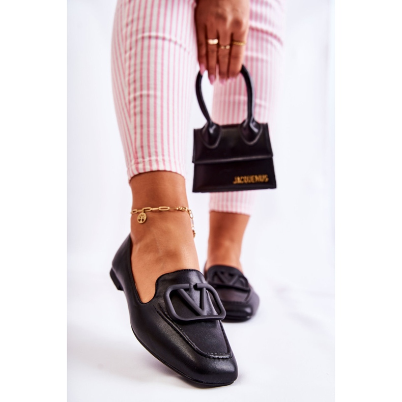 PS1 Zapatos mocasines con adorno Hermosa Negro 1