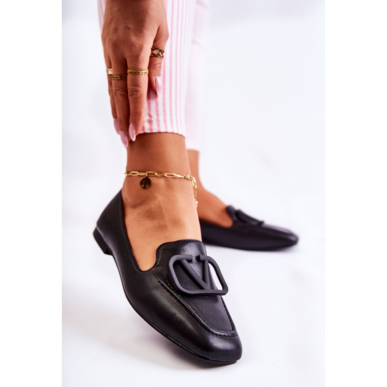 PS1 Zapatos mocasines con adorno Hermosa Negro 2