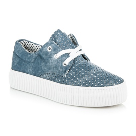 Kylie Zapatillas caladas en la plataforma. azul 3