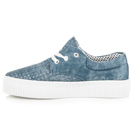 Kylie Zapatillas caladas en la plataforma. azul 4