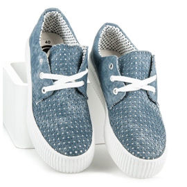 Kylie Zapatillas caladas en la plataforma. azul 1