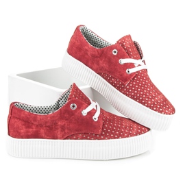 Kylie Zapatillas caladas en la plataforma. rojo 1